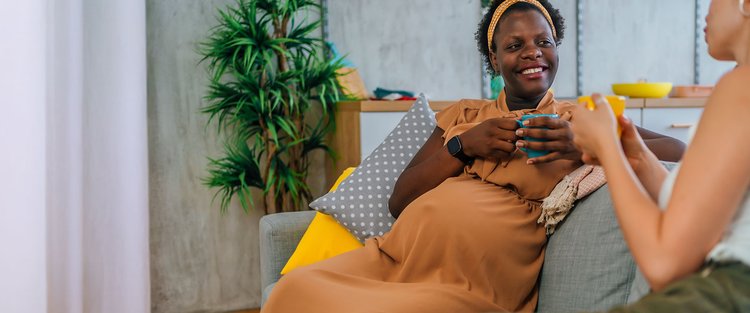 Actor portrayal of pregnant women talking